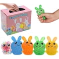 thumbnail image 1 of Set de conejito de Pascua, lindos juguetes antiestrés para añadir a la temporada navideña, 5 piezas de conejito para apretar., 1 of 7