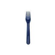 Your Zone Blue 4 Count Plastic Utensil Set with Fork, Spoon, Knife and Carrying Case