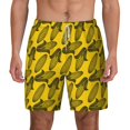 thumbnail image 3 of Uemuo yellow Corn Pattern Mens Swim Trunks Quick Dry Board Shorts with Mesh Lining, Stretch Beach Shorts Quick Dry No-Chafing Board Shorts-Small, 3 of 9