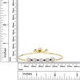 thumbnail image 5 of Gem Stone King 18K Yellow Gold Plated Silver Lab Grown Diamond and Blue Created Sapphire Bracelet for Women | 2.70 Cttw | Gemstone April Birthstone | Round 5MM, 5 of 5