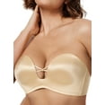 thumbnail image 4 of Deyllo Women Seamless Strapless Bra Push Up Lift Support Bras Beige T-Shirt Lace Underwire Bras Clothes Size 38D, 4 of 5