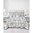 thumbnail image 3 of Farmhouse Flowers Full Size Down Alternative Comforter, Lightweight Comforter Quilt Bedding Set with Pillow Shams Pastoral Vintage Leaf Spring Summer All Seasons Bed Comforter Duvet Insert 78"x90", 3 of 7