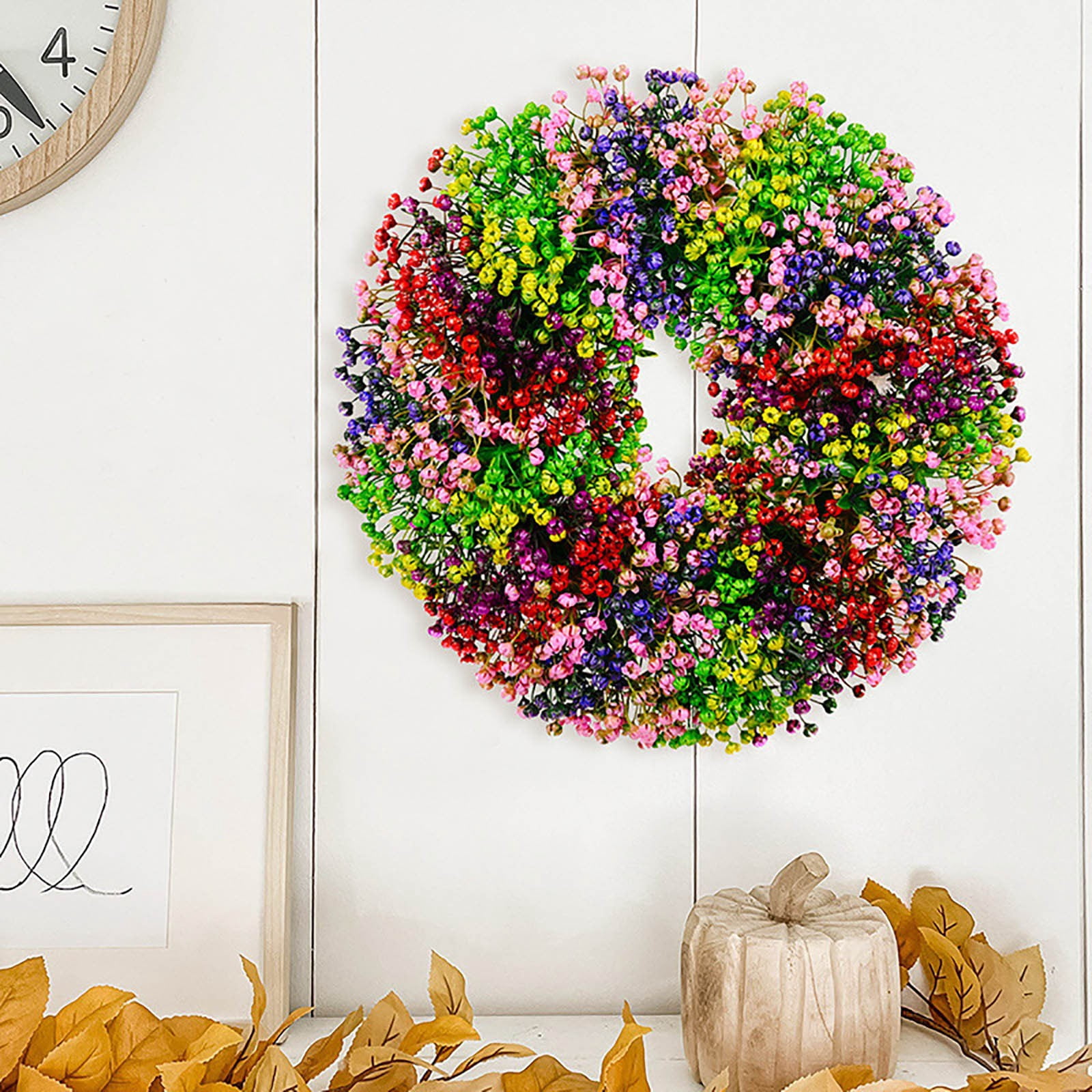 Jolsaawie Couronne De Printemps Fleurs De Pêcher Artificielles – 55 Cm – Décoration Ronde Porte D’Entrée Toute Saison Ferme & Maison