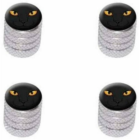 Black Cat Face Pet Kitty Halloween Tire Rim Wheel Aluminum Valve Stem Caps, Multiple Colors