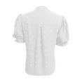 thumbnail image 6 of Womens Clothing Homenesgenics Womens Tops under $5 Women chiffon blouse v-Neck big ball of wool shirt with puffed sleeves White XL, 6 of 7