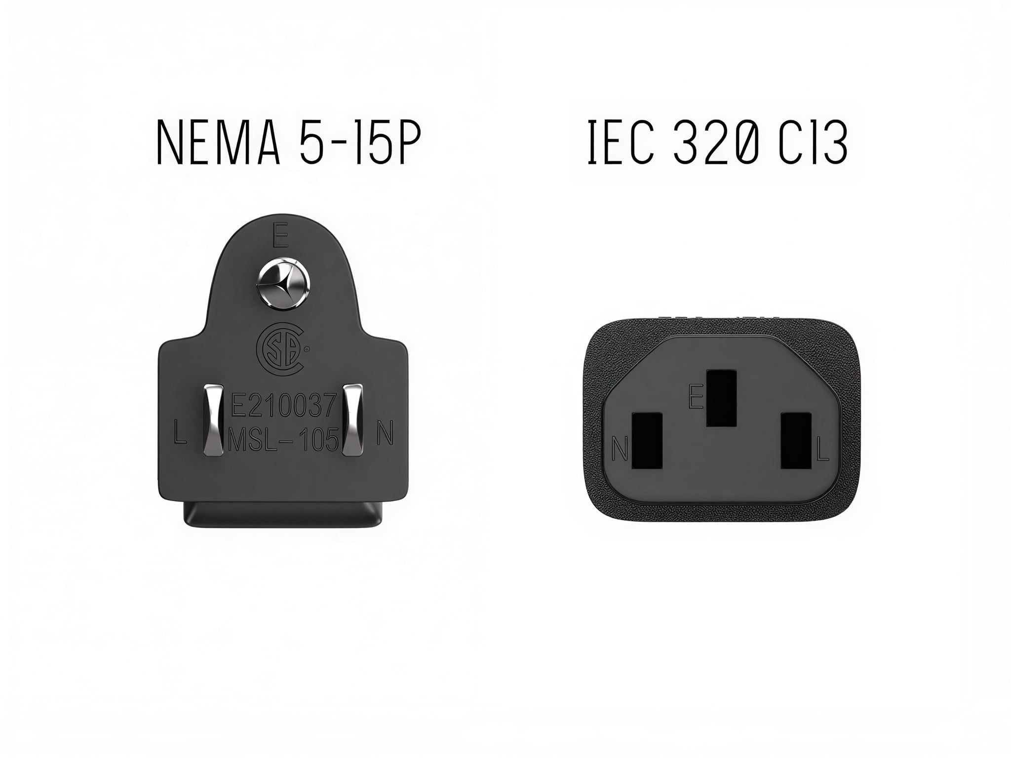 Cable Leader 10 ft 14 AWG Universal Power Cord IEC320 C13 to NEMA 5-15P