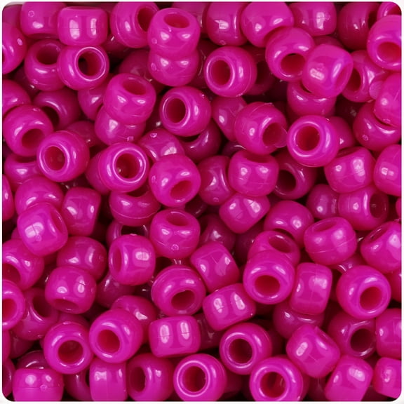 BeadTin Mulberry Opaque 9mm Barrel Pony Beads (500pc)