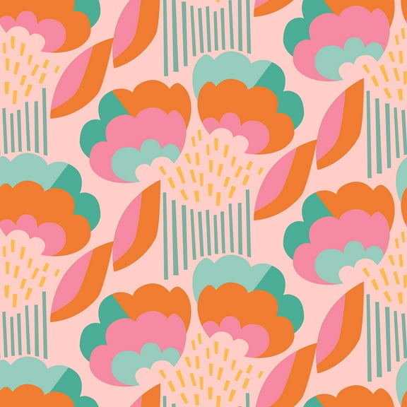 Megan Carter Retro Esme Pink Peel and Stick Wallpaper