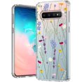 thumbnail image 1 of Wild Flower Garden Pattern Clear Design Transparent Plastic Hard Back Case with TPU Bumper Protective Case Cover for Samsung Galaxy S10, 1 of 7