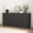 Black, variant on Rumiiro Fluted Sideboard Buffet Cabinet Modern Minimalist 4 Doors Adjustable Shelves Storage 63 in L x 16 in W x 30 in H, Walnut