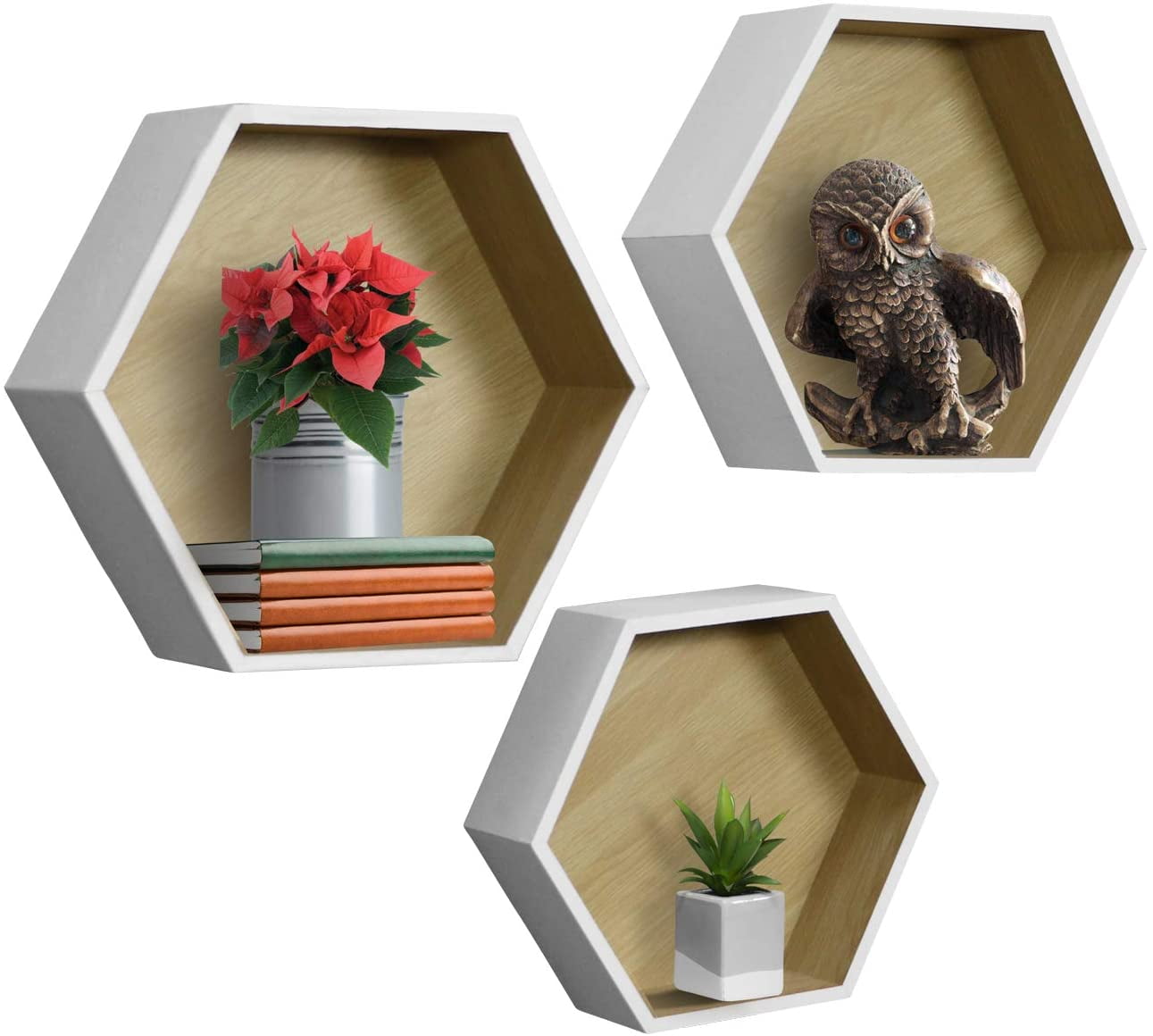 Photos Frames Plants and More Forart Plastic Floating Shelf Hexagon Wall Mounted Shelves Geometric Wall Shelf Decorative Hanging Display for Collectibles