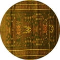thumbnail image 1 of Ahgly Company Indoor Round Persian Yellow Traditional Area Rugs, 7' Round, 1 of 4