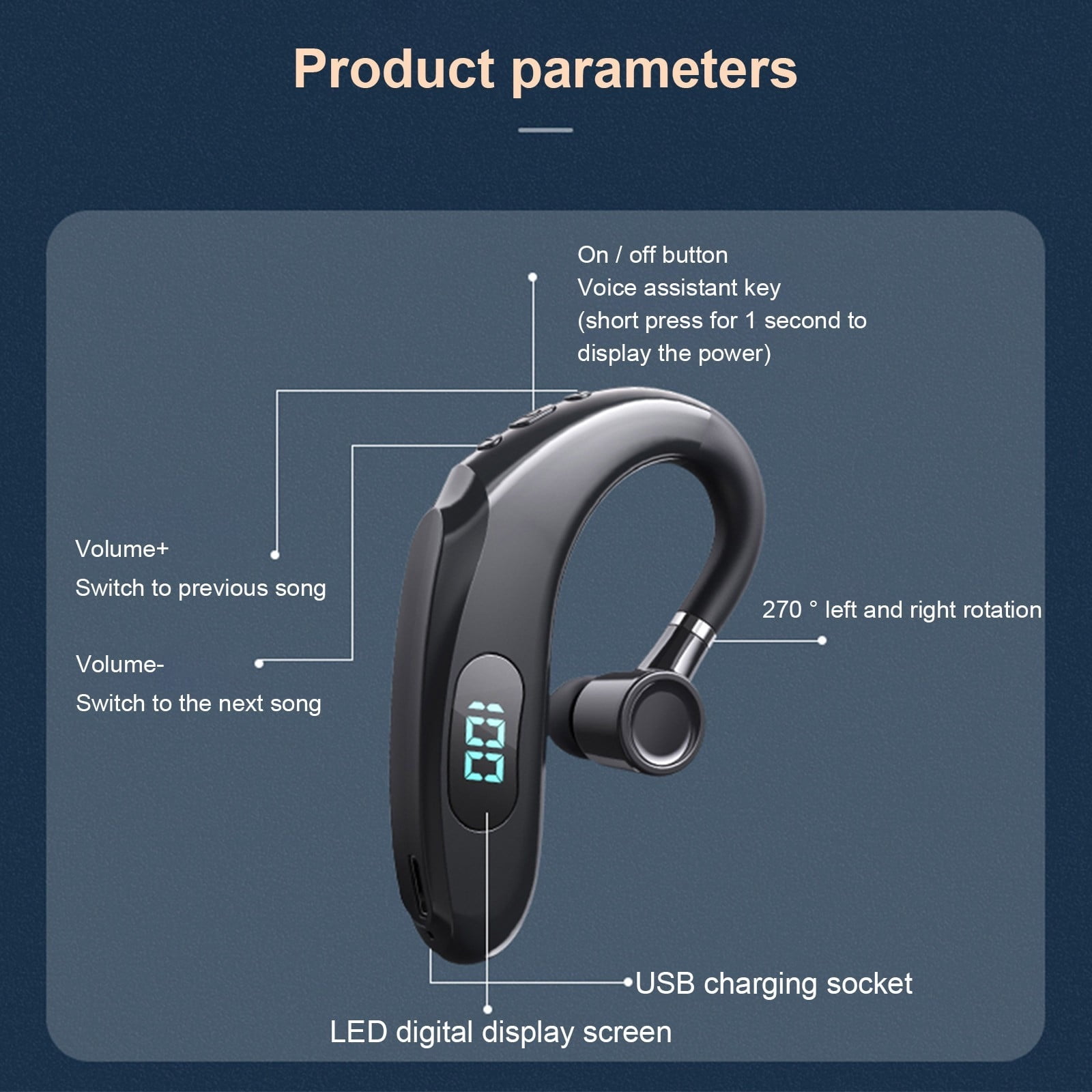 Bluetooth Headset with Microphone, Open Ear Headphones, Dual Connect Bluetooth 5.4 Headphones with Noise Cancelling & Mute, Wireless Headset with Mic for Work, Mobile, Tablets, Laptops,Pink