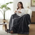thumbnail image 5 of KATA Electric Heated Blanket Throw, 50" x 60" Flannel Blanket with 6 Heating Levels, 2-10 Timer Settings, Machine Washable,Grey, 5 of 7