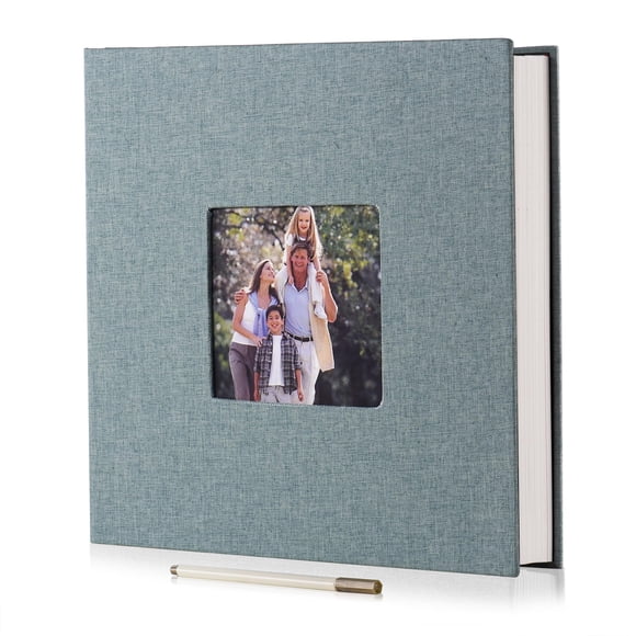Funda autoadhesiva de lino para álbum de fotos HoneyTolly, color verde