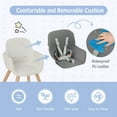 thumbnail image 6 of Babyjoy 3 in 1 Convertible Wooden High Chair Toddler Feeding Chair with Cushion Dark Gray, 6 of 10