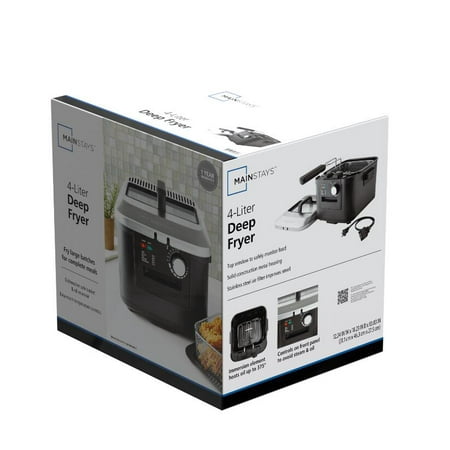 Mainstays 4L Deep Fryer, Stainless Steel Lid, Electric, New Model MS8400778514-2