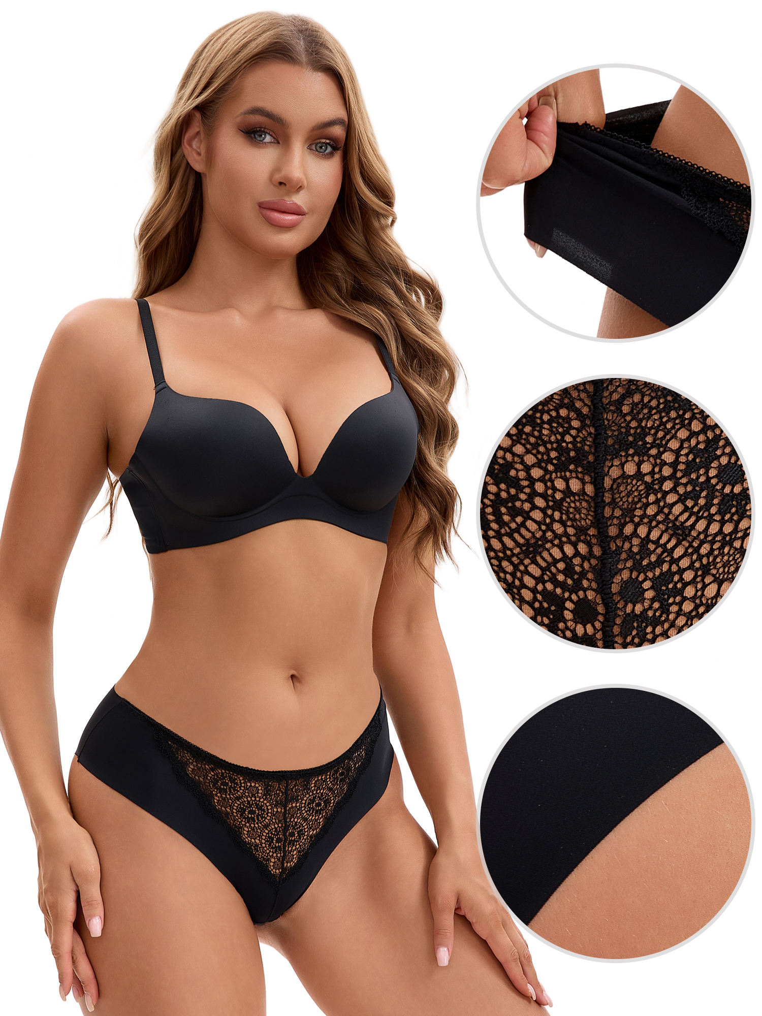Unique Bargains Women's Mid Waisted Smooth Silky Breathable Underpants M Black
