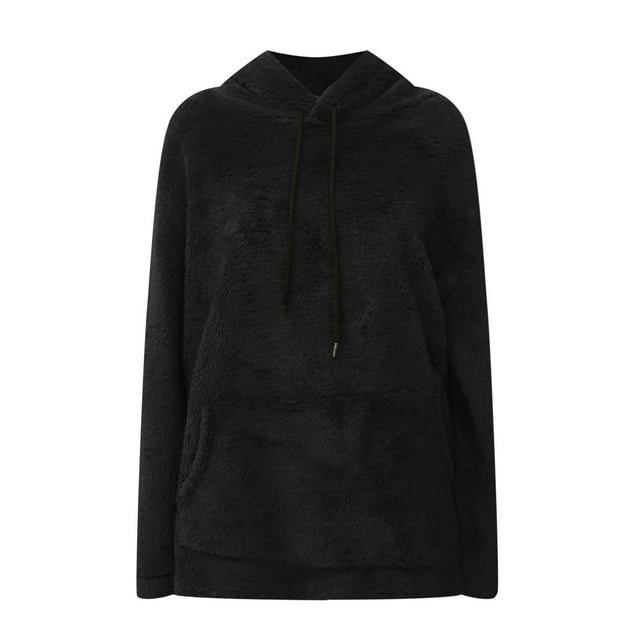 Men's Velvet Hooded Sweater Long Sleeve Solid Color Lapel Design Comfortable Pockets Casual Pullover for Winter