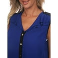 thumbnail image 3 of White Mark Women's Sleeveless Chiffon Button-down Blouse, 3 of 3
