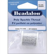 Poly Sparkle Thread 1mm 49/Pkg-Silver