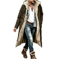 thumbnail image 3 of QATAINLAV Long Sherpa Lined Zip Up Puffer Jacket for Man Fleece Hooded Trench Coat Thick Warm Winter Jacket with Pockets, 3 of 7