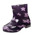 thumbnail image 2 of Willtoo Water Shoes Shoe Round Waterproof Middle Toe Low Heeled Rain Boots Purple, 2 of 5