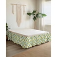 thumbnail image 2 of Lemon with Bed Skirt Queen Size 18" Drop Green Leaves Flowers Ruffled Wrap Around Bed Skirts Adjustable Elastic Bedskirt Dust Ruffle for Queen Size Bed, 2 of 7
