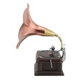 thumbnail image 1 of Vintage Phonograph Model, Crafted From Robust Iron Material, Suitable for Showcase on Desks, Tables, and Entryways, Retro Turntable Makes an Excellent to Various Situations,, 1 of 7