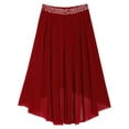thumbnail image 5 of Aislor Girls Ballet Modern Jazz Dance Maxi Skirt Irregular Practice Lyrical Ballerina Burgundy 16, 5 of 7