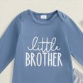 thumbnail image 4 of TOWED22 Newborn Infant Baby Boy Clothes Fall Winter Outfits Letter Printed Romper Pants Set Toddler Baby Boy Clothes Set,Blue,0-3 M, 4 of 5