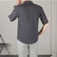 thumbnail image 4 of Camisa de Manga Corta de los Hombres con Botón, Raya Casual de Verano, Camisa de Cuello de Bolsillo Delgado, 4 of 6