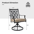thumbnail image 3 of Costway Patio Swivel Chair 2 PCS Outdoor Bistro Dining Chair Blossom Pattern Backrest, 3 of 9
