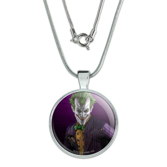 Batman Arkham Asylum Video Game Joker 1" Pendant with Sterling Silver Plated Chain