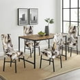 thumbnail image 2 of Chair Covers for Dining Room Set of 4, Spandex Stretch Dining Room Chair Cover, Removable Washable Kitchen Parsons Chair Covers Seat Slipcovers, Black Gold Marble, 2 of 6