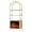 Medium Wood, variant on 72" Brown Arched Bookshelf with 23" Electric Fireplace & Metal Frame