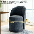 thumbnail image 2 of DREAMSIDEA Swivel Dining Chair, Upholstered Barrel Accent Chair for Dining Room & Kitchen Chairs, Morden Round Vanity Chair for Living Room&Bedroom, Linen-Navy, 2 of 6