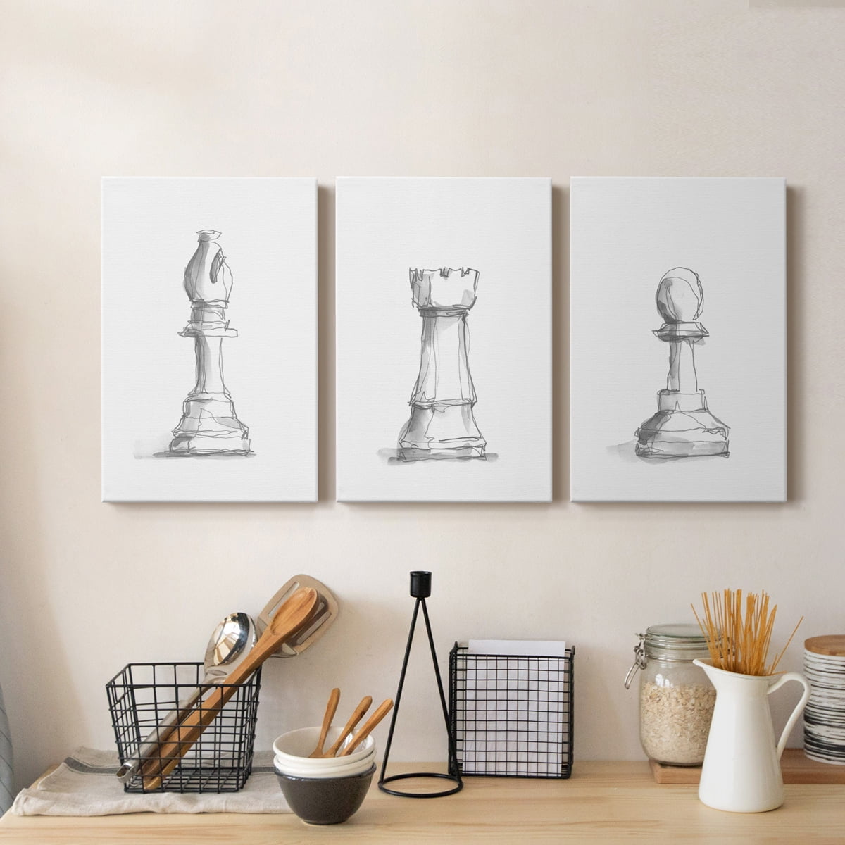 Chess Piece Study IV Premium Gallery Wrapped Canvas - Ready to Hang - 24 x 36 Each