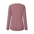 thumbnail image 6 of Summer Tops for Women Viikei Womens Blouse Clearance,Plus Size Tops Long Sleeve,Women's Fashion Loose Women's Button V-neck Long Sleeve Women's Top Pink S, 6 of 6