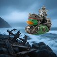 thumbnail image 4 of Punk Resin Pirate Ship Duck Statue Small Crafts Collectible Figurines Cartoon Duck Decorative Ornaments for Desktop Home Office Gifts (C), 4 of 5
