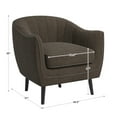 thumbnail image 6 of Weston Home Rhyl Mid-Century Modern Channel-Tufted Accent Chair, Dark Chocolate, 6 of 8