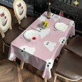 thumbnail image 3 of Pink Halloween Ghosts Rectangle Tablecloth 60"x120",Waterproof Polyester Rectangle Table Cloth, Wipeable Spillproof Polyester Tablecloth for Dining, Camping, Indoor and Outdoor, 3 of 6