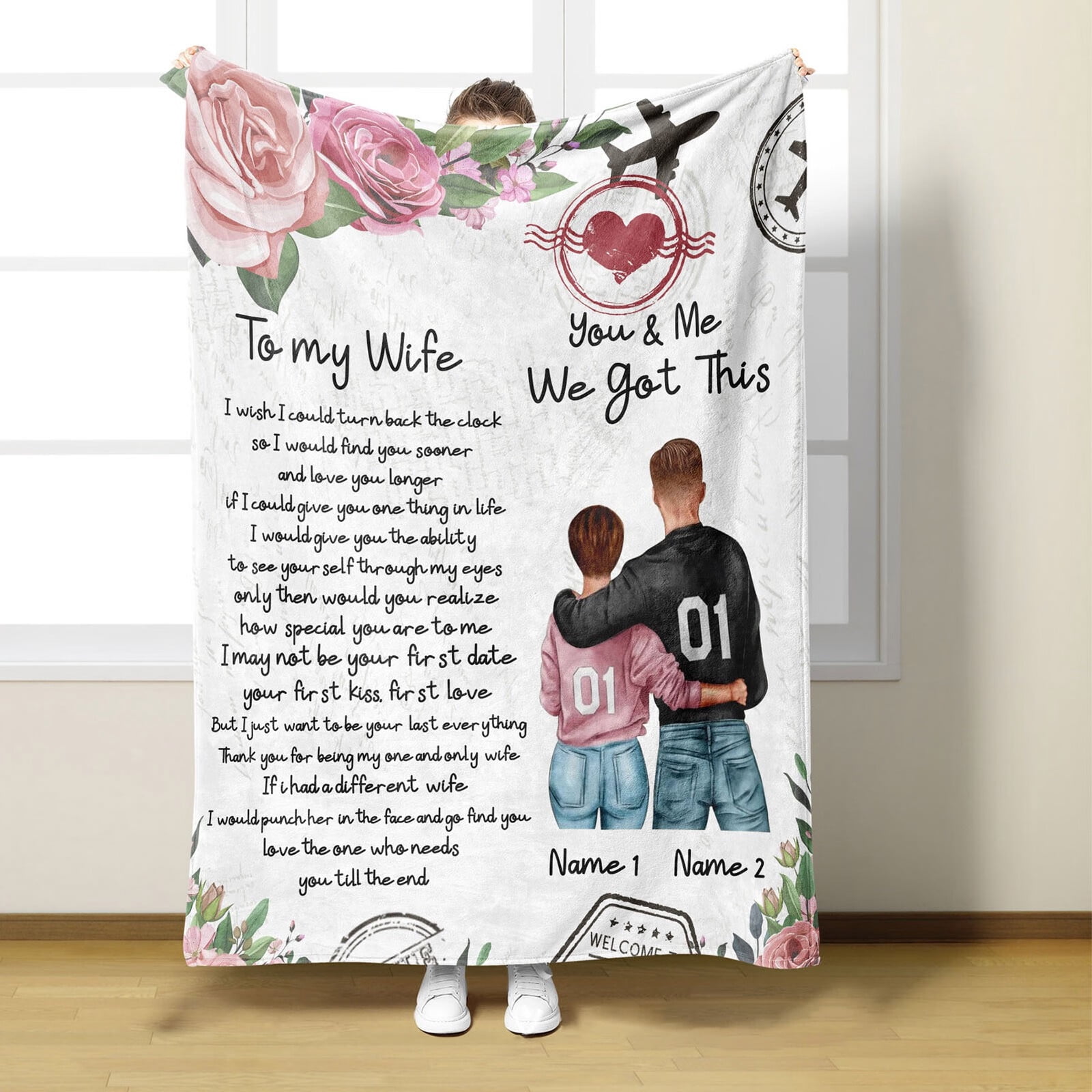 Gneikdeing Love Gifts For Her Blanket I Love You Throw Blankets For  Girlfriend Wife Family Great Gift For Valentines Day Birthday Anniversary  100*150Cm A One Size - Walmart.com