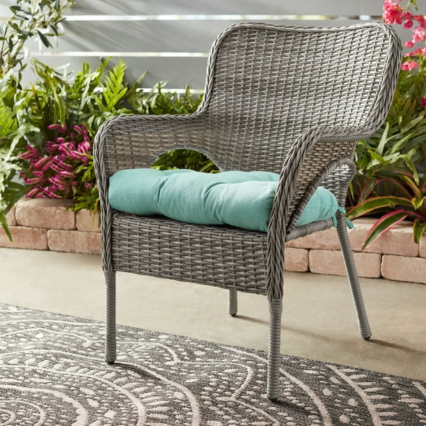 Better Homes & Gardens Wicker Outdoor Patio Furniture Cushion, Spa Blue