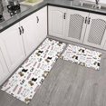thumbnail image 2 of Cat and Meow White Pattern Anti Fatigue Kitchen Rugs Set Of 2, Non Slip Washable Decorative Floor Mats for Kitchen Sink Laundry, 17"x30" and 17"x47", 2 of 6