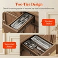 thumbnail image 2 of Luncia Compact Silverware Organizer – Narrow Kitchen Drawer Flatware Tray for Spoons, Forks & Knives, White & Gray, 2 of 9