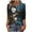 Navy ①, variant on qucoqpe Womens Summer Tops Fashion Casual Bohemian Printed Crew Neck 3/4 Sleeve Tunic Blouses Loose Dressy Business Shirts