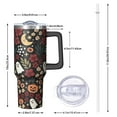 thumbnail image 2 of Halloween Floral Ghosts Pattern Tumbler with Handle and Lid,40oz Double Wall Vacuum Insulated Tumbler,Cups Gift for Women and Men, 2 of 7