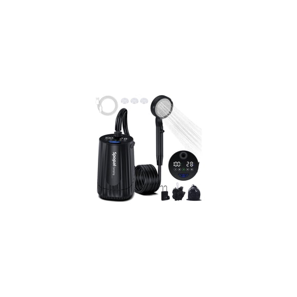 Ducha portátil Spopal 2025 de 10000 mAh con 5 velocidades IPX8, resistente al agua
