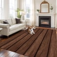 thumbnail image 2 of Rectangle Area Rugs 5 x 8 Ft, Dark Brown Wooden Non-Slip Residential Carpet, Vintage Western Country Wooden Board Indoor Crawling Mats Runner Rugs for Living Room/Dining Room/Bedroom, 2 of 8